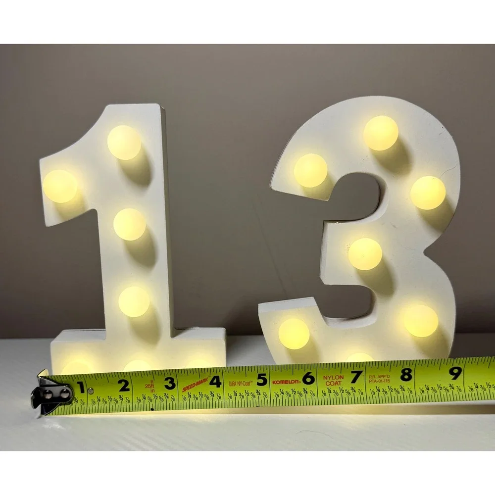 Marquee Light Up Number 13 White 6.25